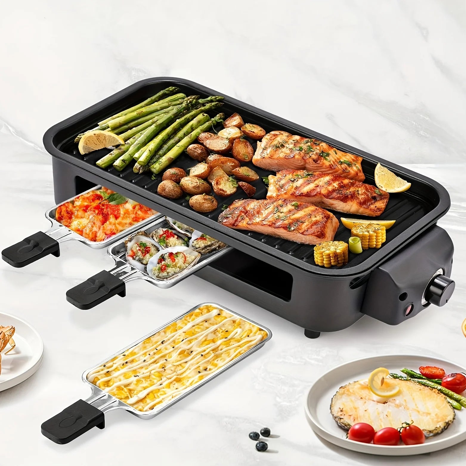 1500 W Smokeless Electric Grill – Indoor, Portable, Non-Stick, Adjustable Temperature