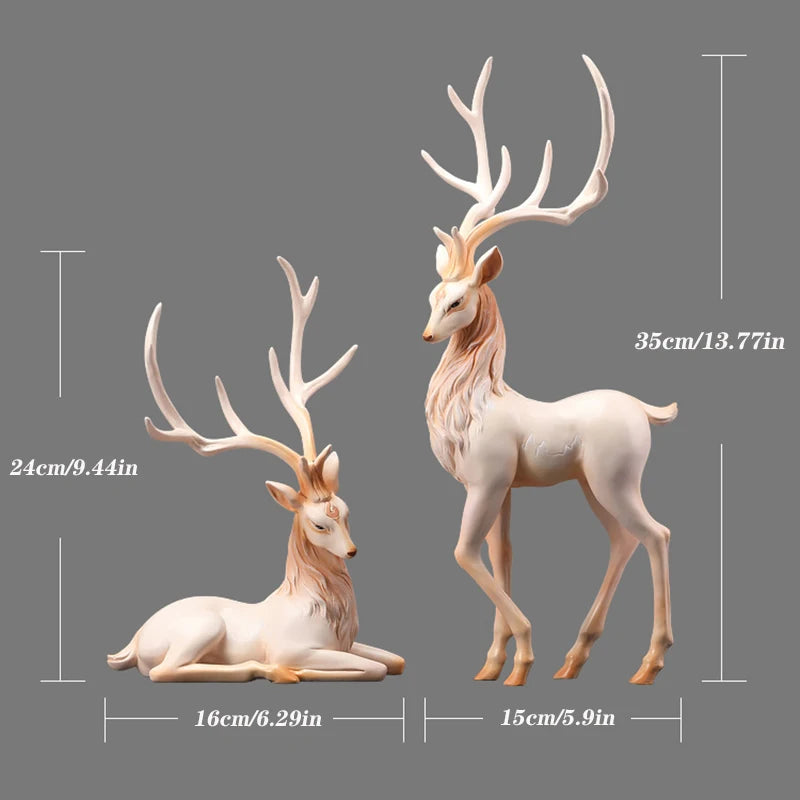 35cm Nordic Deer Resin Statue