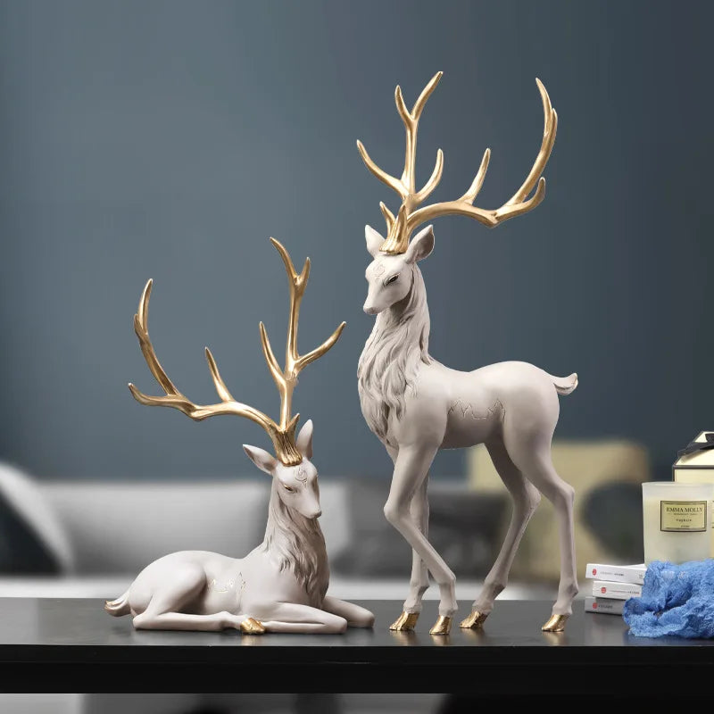 35cm Nordic Deer Resin Statue