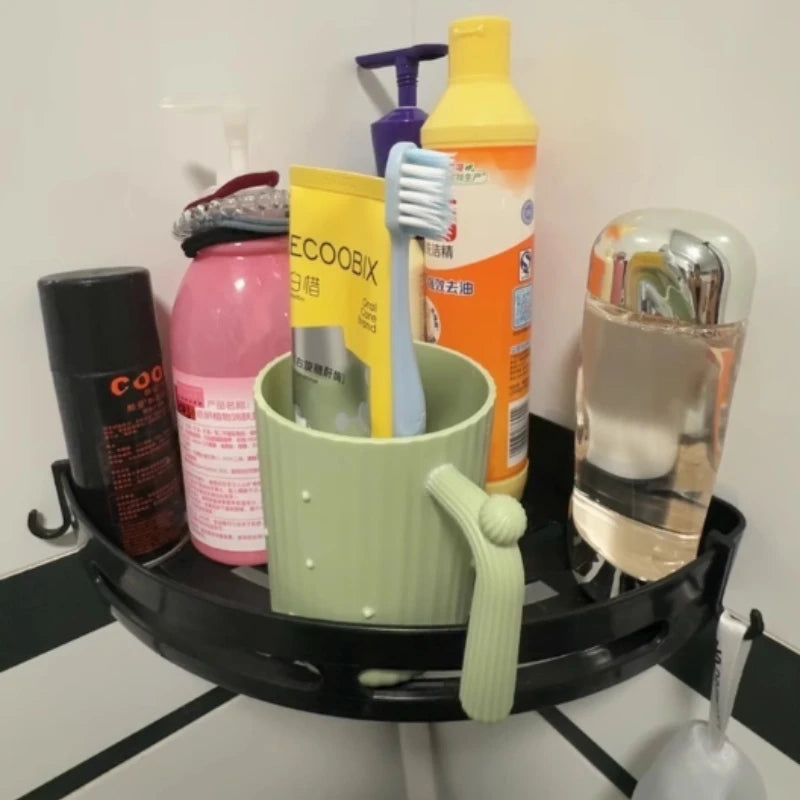 No-drill wall shower shelf.