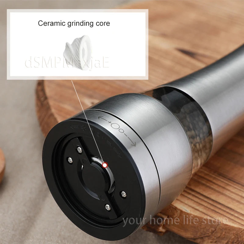 1–2 stainless steel manual pepper grinders for kitchen use.