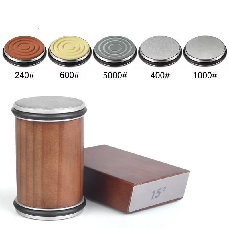 Knife sharpening kit with angles.