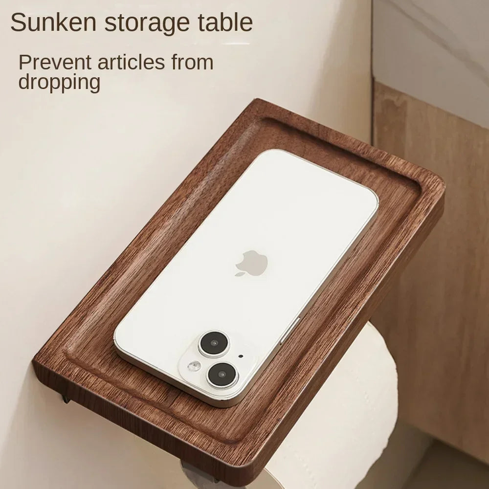 Wood wall paper holder.