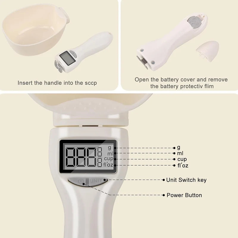 Digital Measuring Spoon – LCD, Adjustable, For Coffee, Baking, and Pet Food