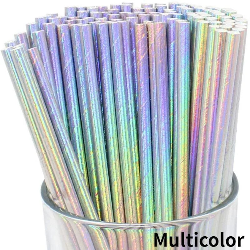 25pcs Biodegradable Party Paper Straws