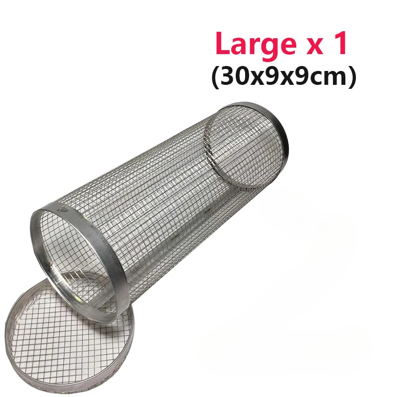 Round BBQ Grill Basket – Portable & Rolling