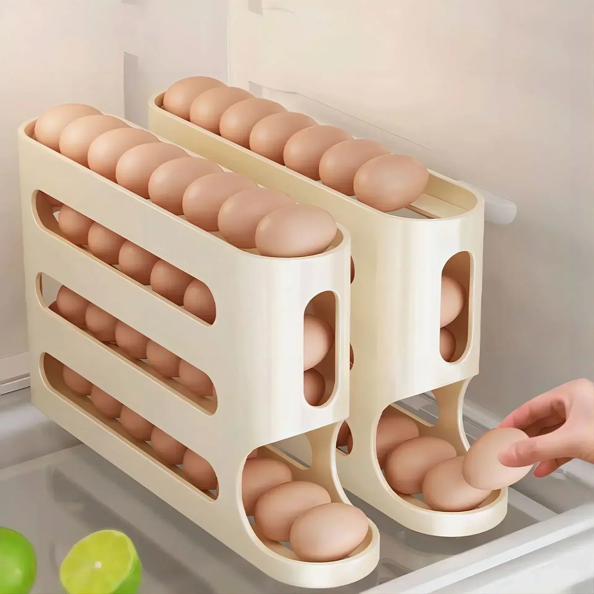 Slide egg storage box – ladder-style, large capacity. 🥚