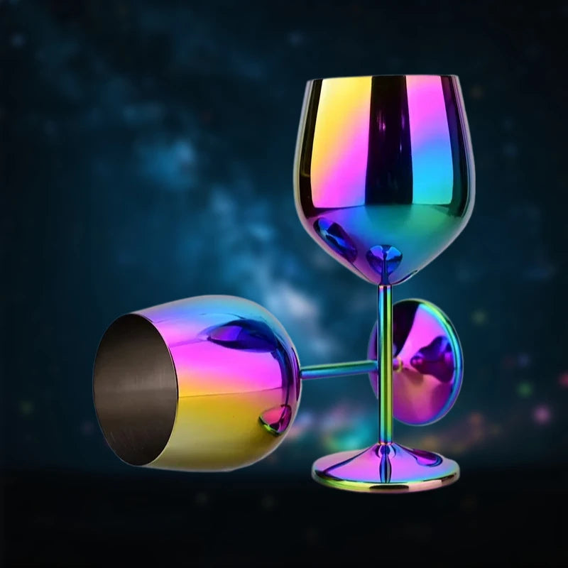Rainbow stainless steel wine glass. 🥂
