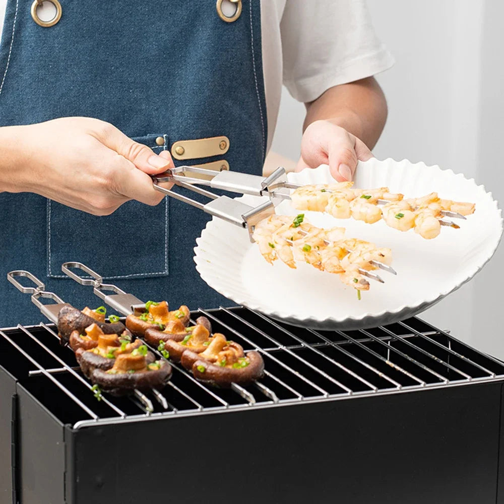 Double Needle BBQ Skewers – Reusable & Durable