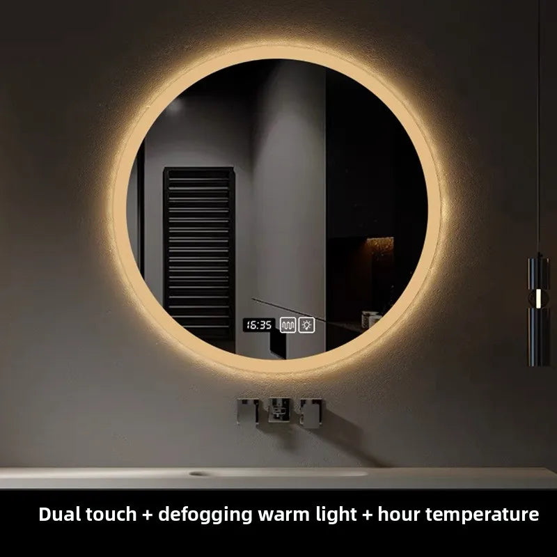 19.5-Inch LED Bathroom Mirror — Smart Round Vanity Mirror with Light & Anti-Fog Function.