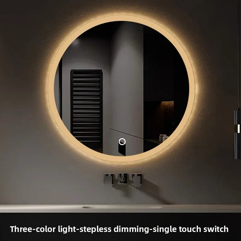 19.5-Inch LED Bathroom Mirror — Smart Round Vanity Mirror with Light & Anti-Fog Function.