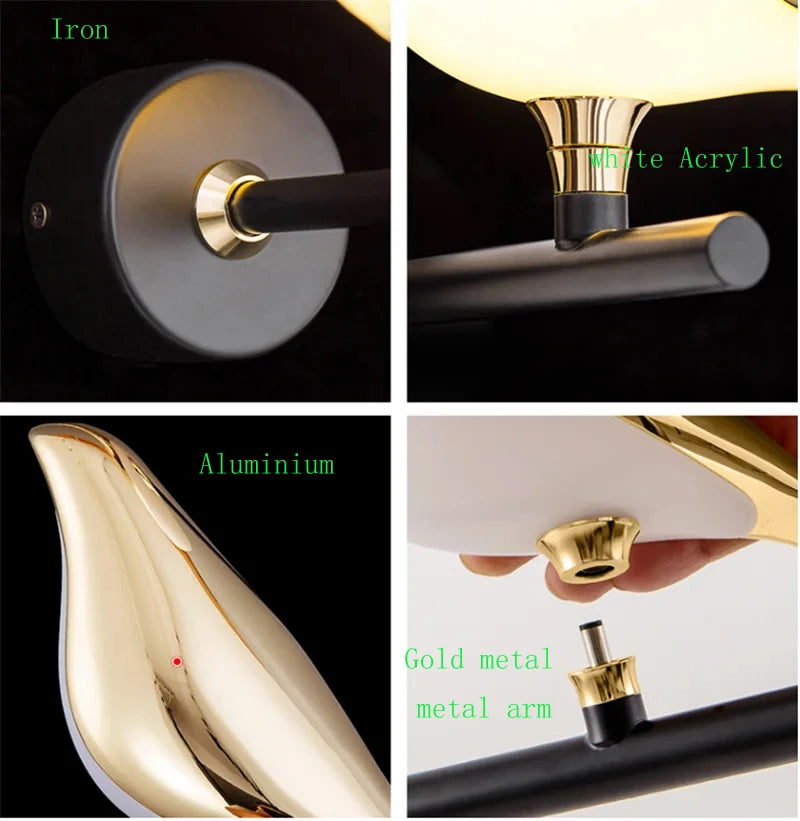 Nordic Golden Bird LED Wall Light