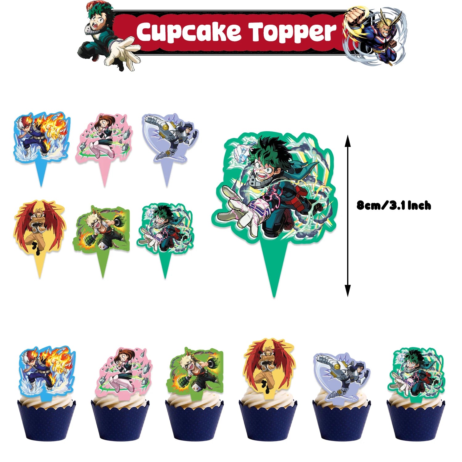 My Hero Academia Birthday Party Kit – Cake Topper & Tableware
