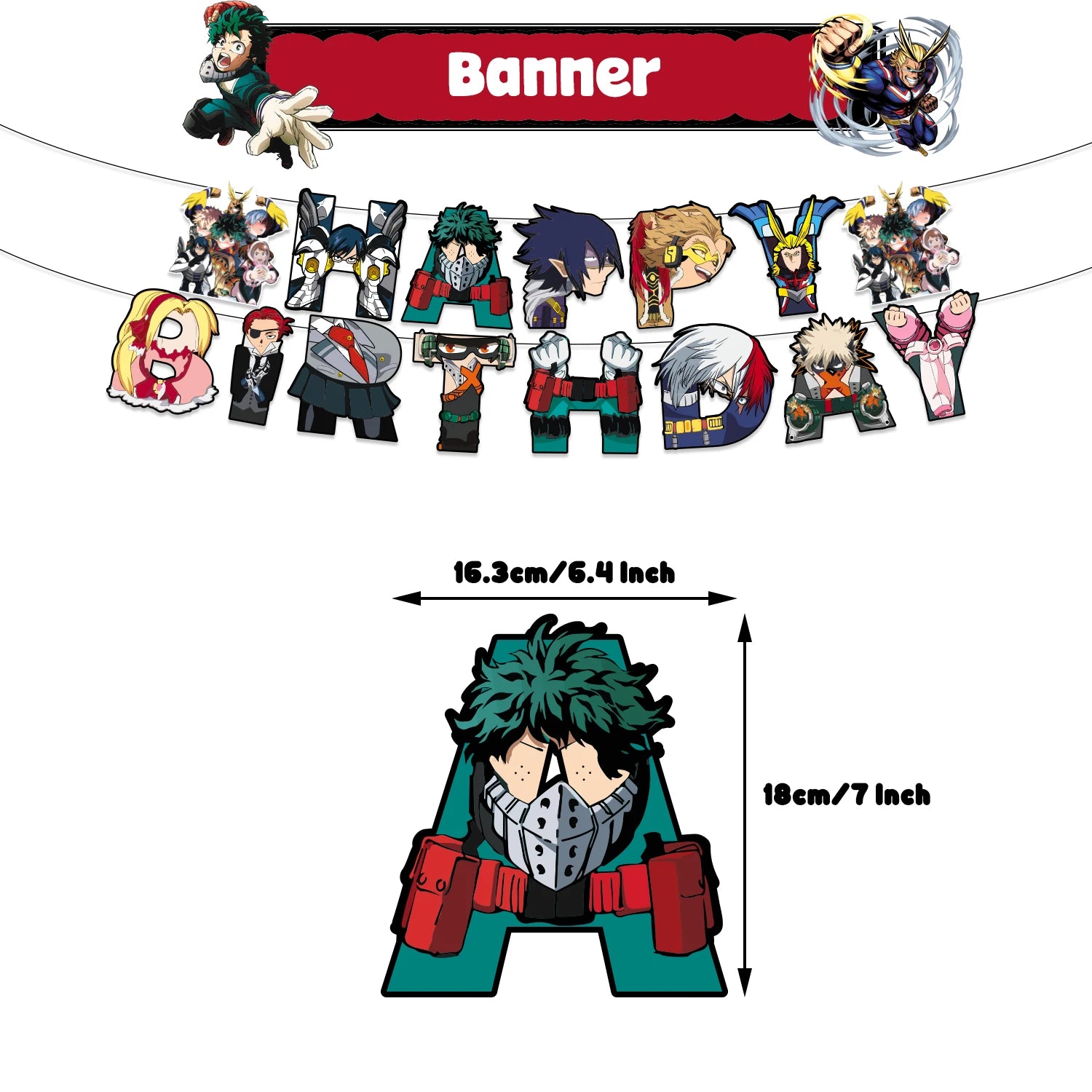My Hero Academia Birthday Party Kit – Cake Topper & Tableware