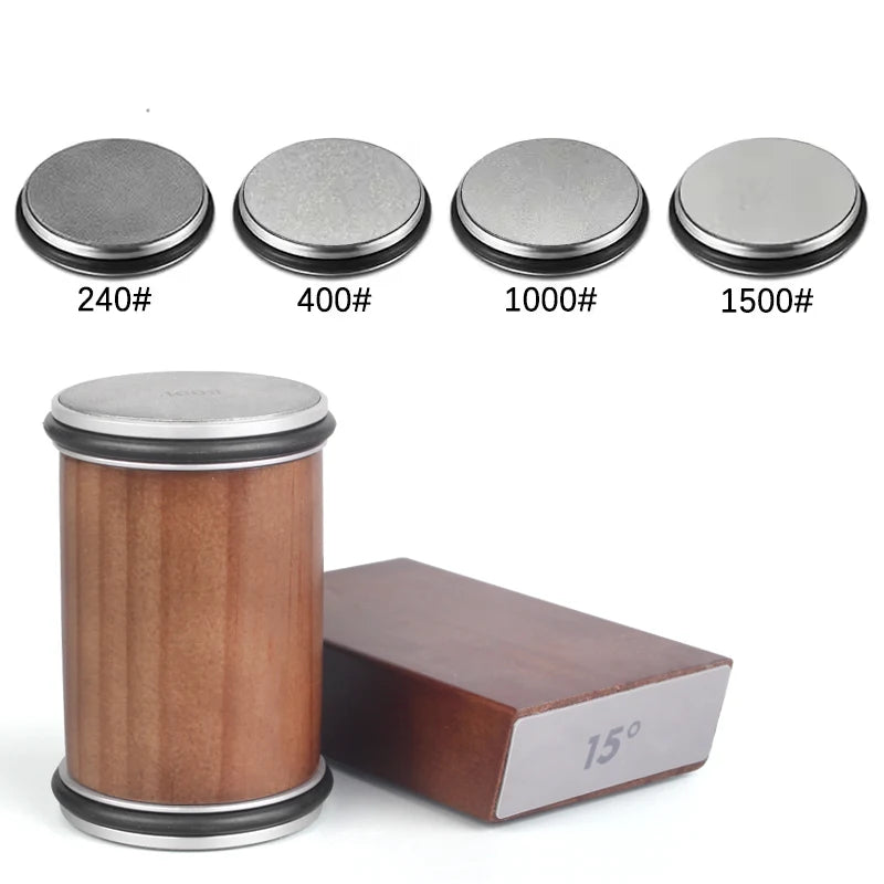 Knife sharpening kit with angles.