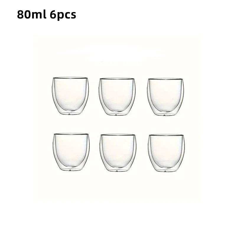 Double-wall glass cups – for coffee or tea. ☕