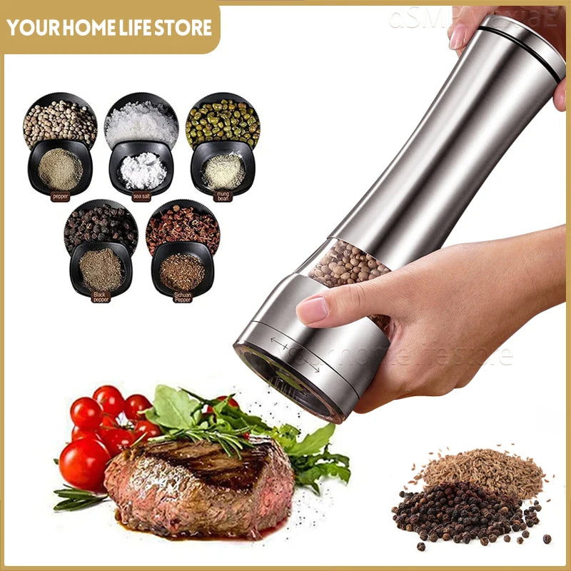 1–2 stainless steel manual pepper grinders for kitchen use.