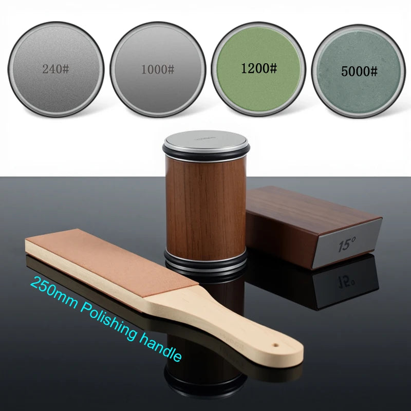 Knife sharpening kit with angles.
