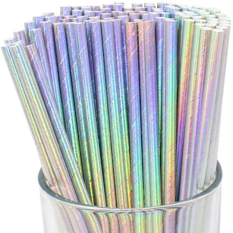 25pcs Biodegradable Party Paper Straws