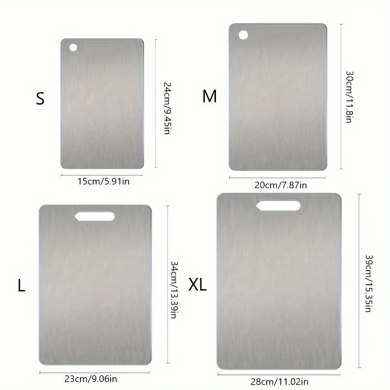 Titanium Stainless Steel Cutting Board – Double-Sided, Food Grade, Thickened