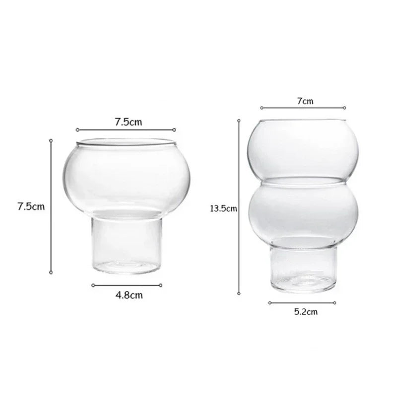 Transparent Glass Cup – Heat-Resistant, For Coffee, Yogurt, Whiskey, or Wine