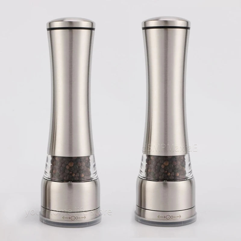1–2 stainless steel manual pepper grinders for kitchen use.