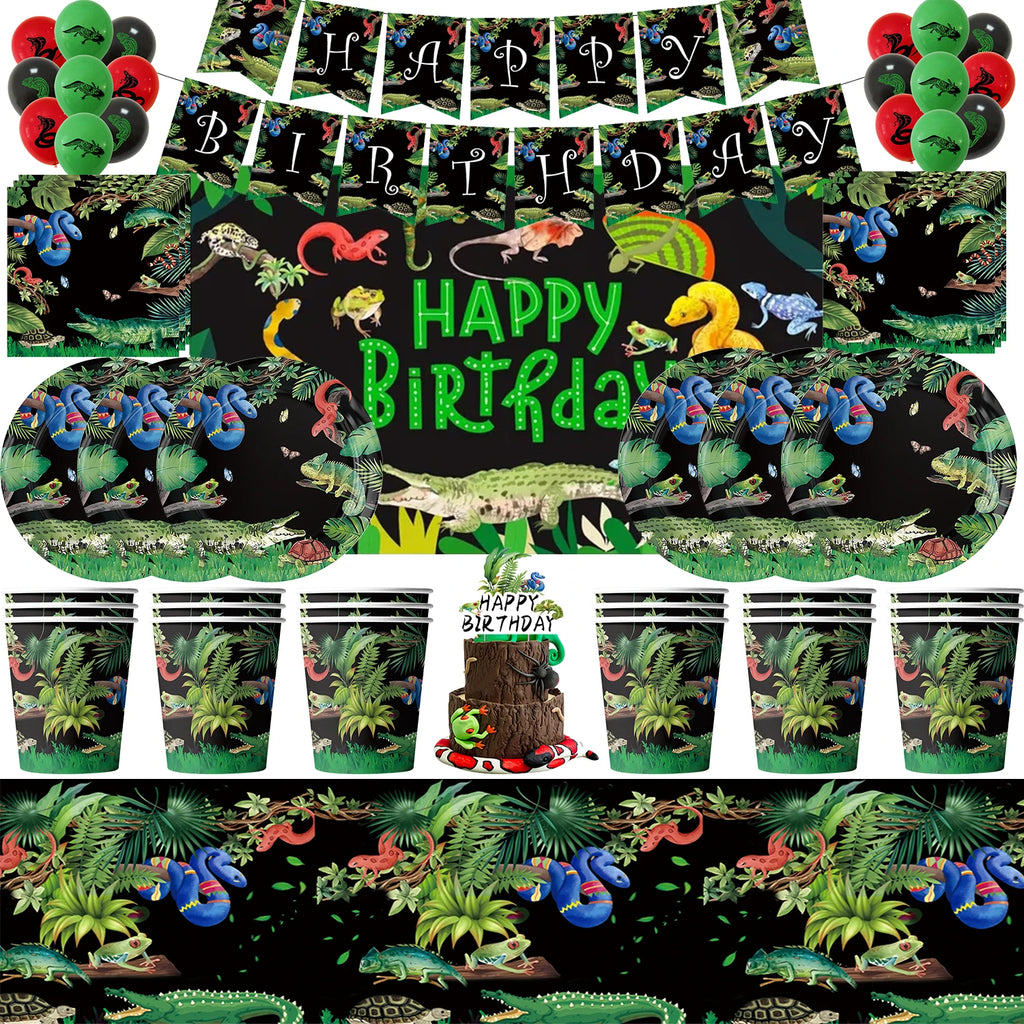 Reptile Party Supplies – Lizard & Snake Theme Tableware Set