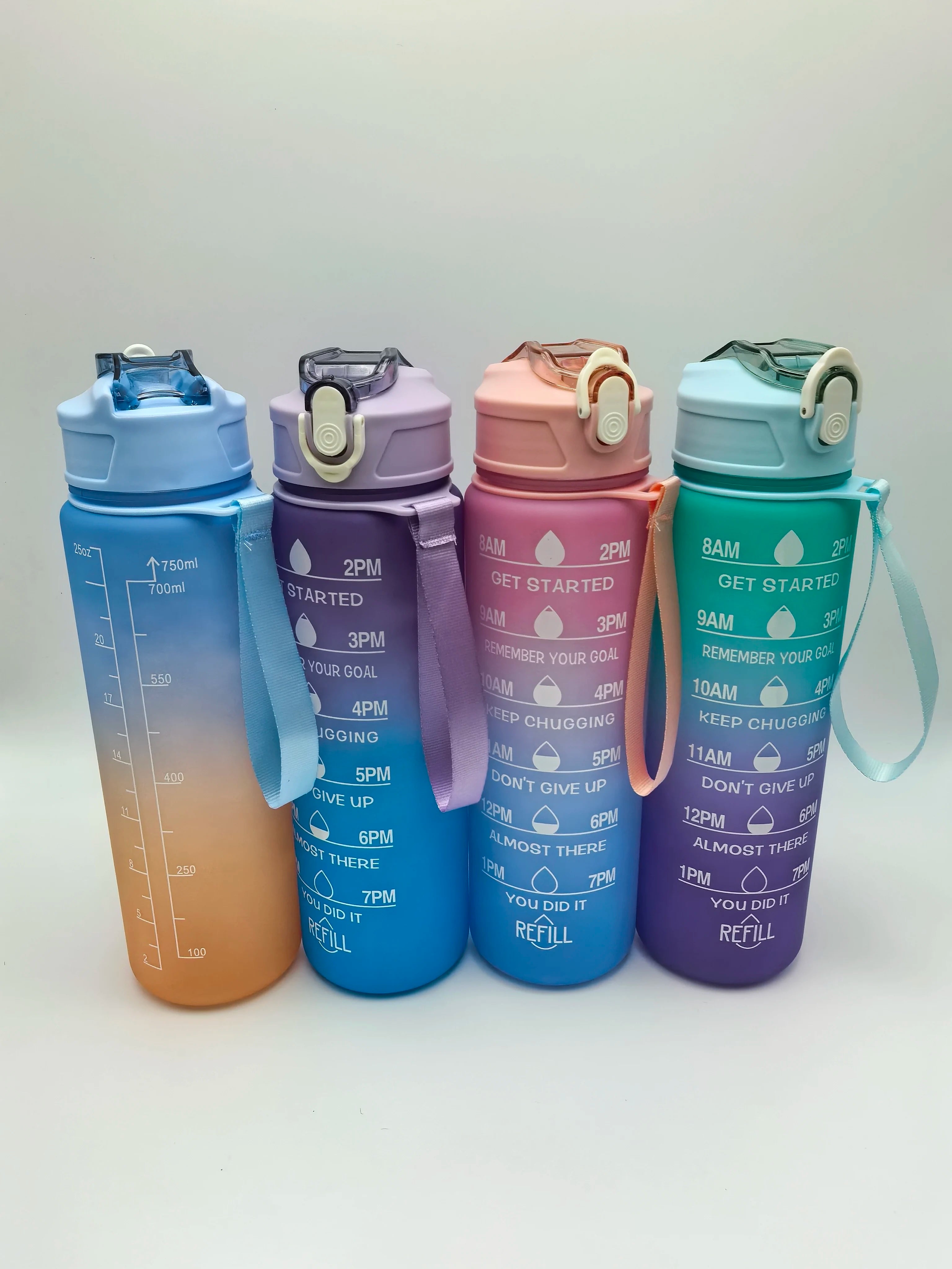 750 ml Gradient Straw Cup – Heat-Resistant, Matte, For Students & Office Use