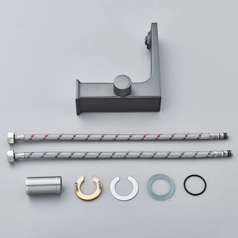 LED Bathroom Faucet — Digital Display, Brass Deck-Mounted Hot & Cold Mixer Tap.