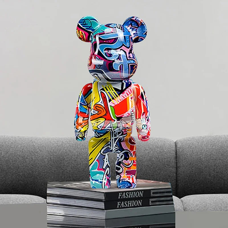 27cm Graffiti Bear Figurine Home Decor