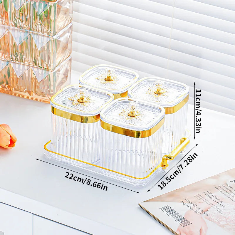 Gold-Plated Transparent Spice Jar Set
