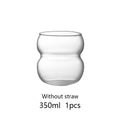 Glass Cup – 350/550 ml, With Straw