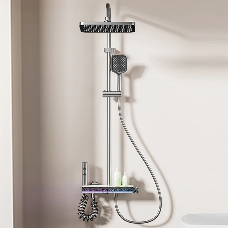 Digital Shower Set — Modern Bathroom System with Starry Sky LED Light & Shower Head.