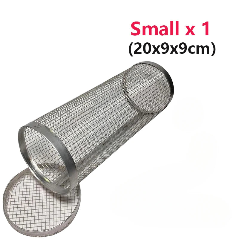 Round BBQ Grill Basket – Portable & Rolling