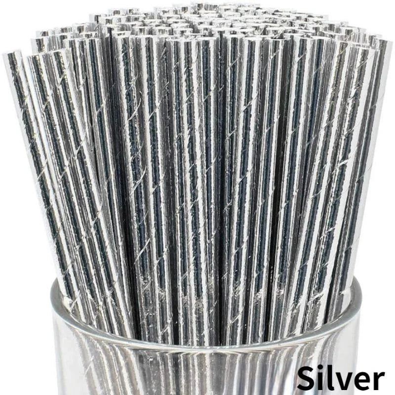 25pcs Biodegradable Party Paper Straws