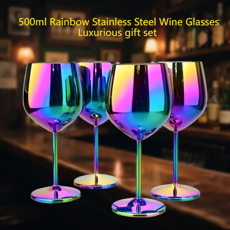 Rainbow stainless steel wine glass. 🥂