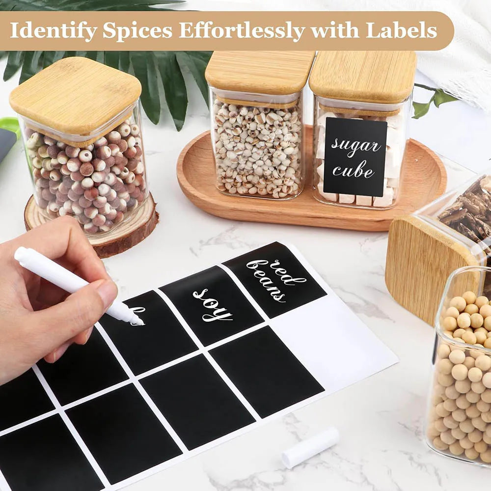 9oz Glass Spice Jars with Bamboo Lids