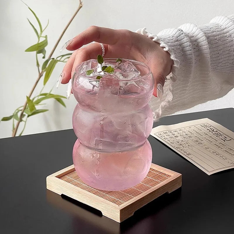 Glass Cup – 350/550 ml, With Straw