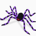 Glow-in-the-dark spider web Halloween yard decor.