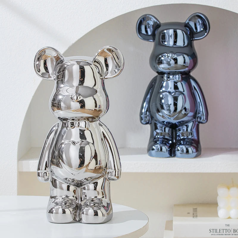 Aesthetic Ceramic Teddy Bear Statue