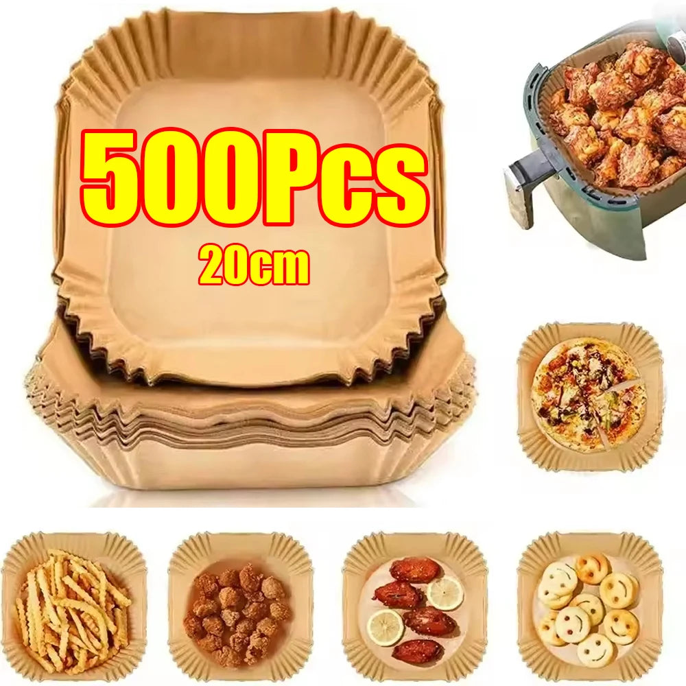Disposable non-stick air fryer baking paper.