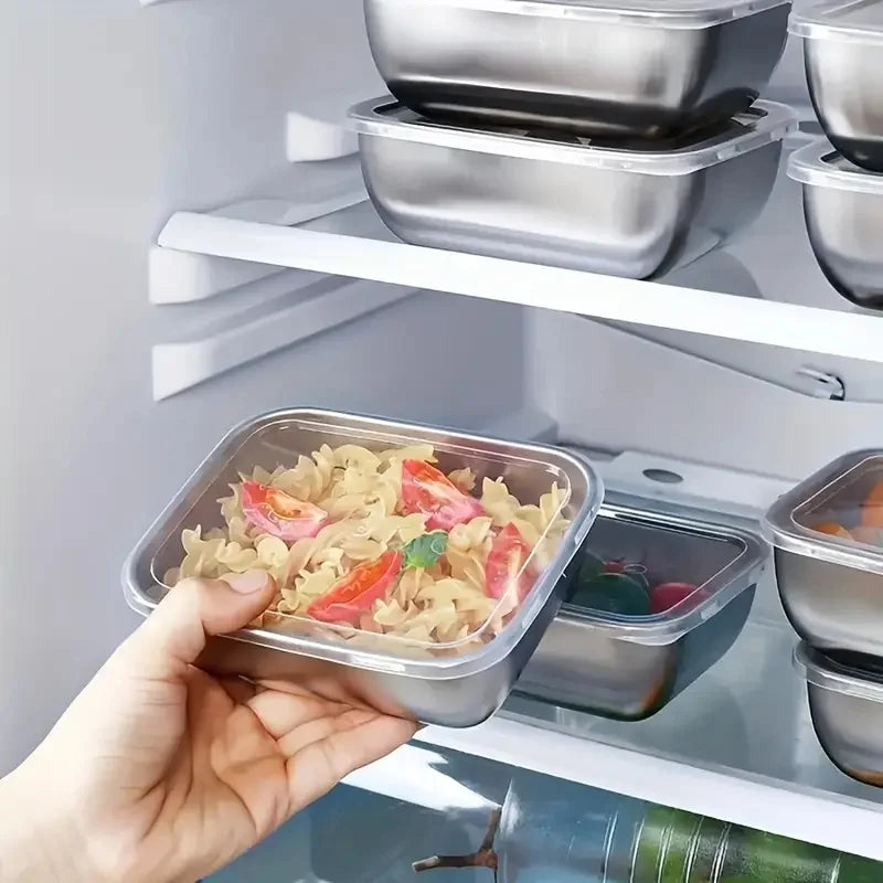 5pcs Stainless Steel Storage BoxeS,Durable, stackable, perfect for meal prep & travel