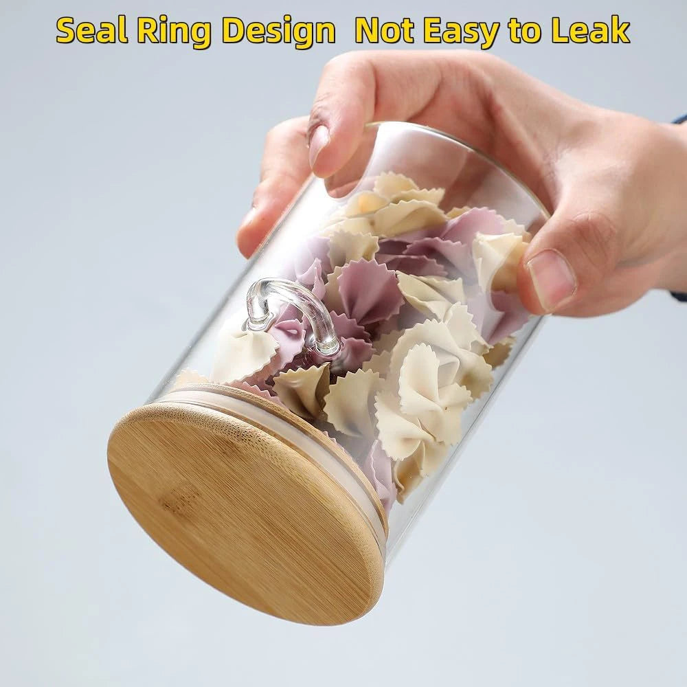280ml Glass Jar with Bamboo Lid & Spoon – Airtight Food Storage Container