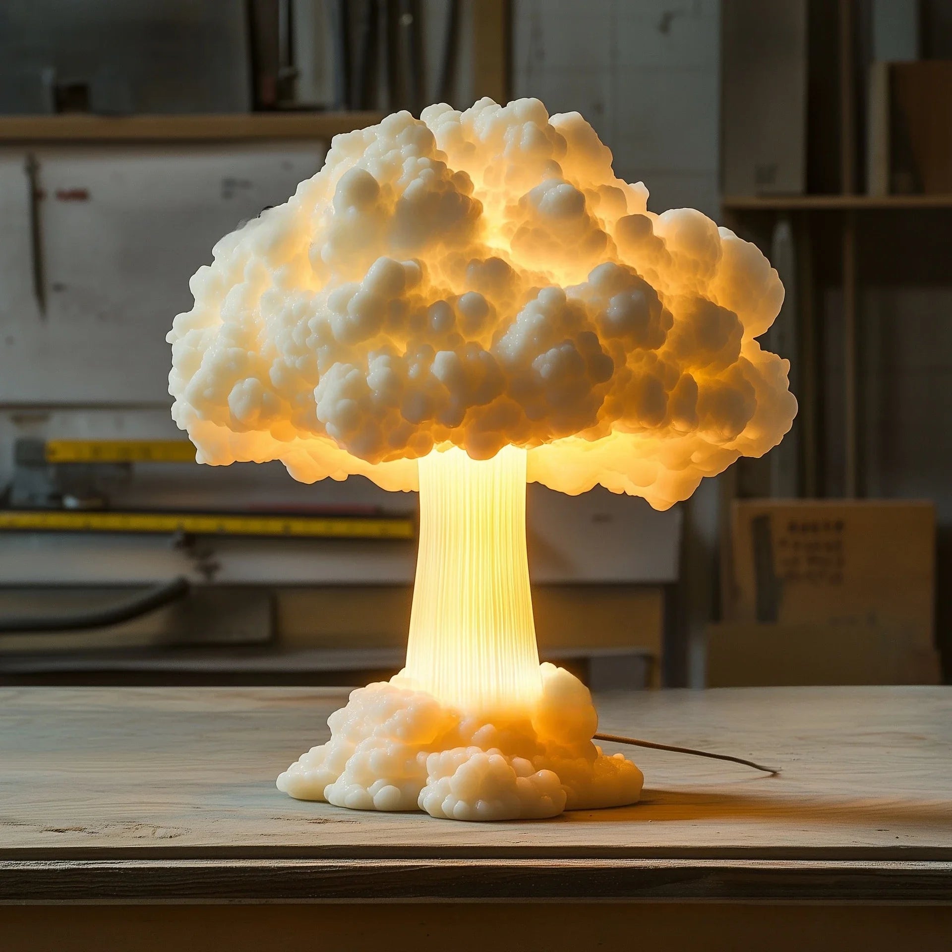 Mushroom cloud USB desk lamp.