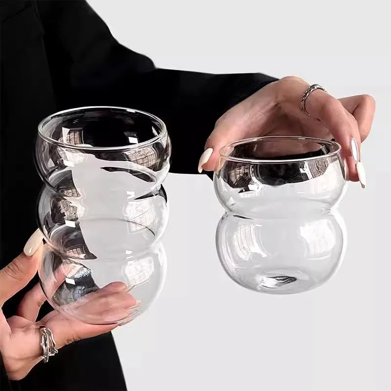 Glass Cup – 350/550 ml, With Straw