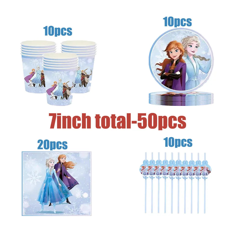 Frozen 2 Tableware Set – Elsa & Anna Birthday Party