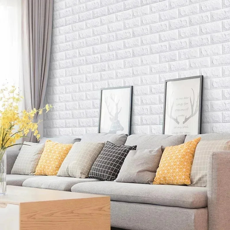 70cm x 10m 3D Foam Brick Wallpaper