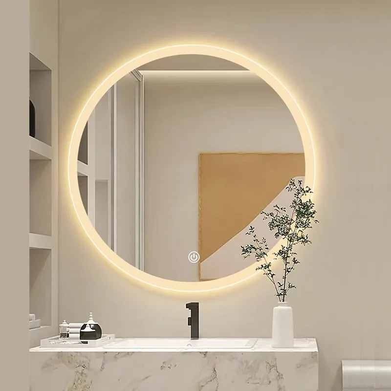 19.5-Inch LED Bathroom Mirror — Smart Round Vanity Mirror with Light & Anti-Fog Function.