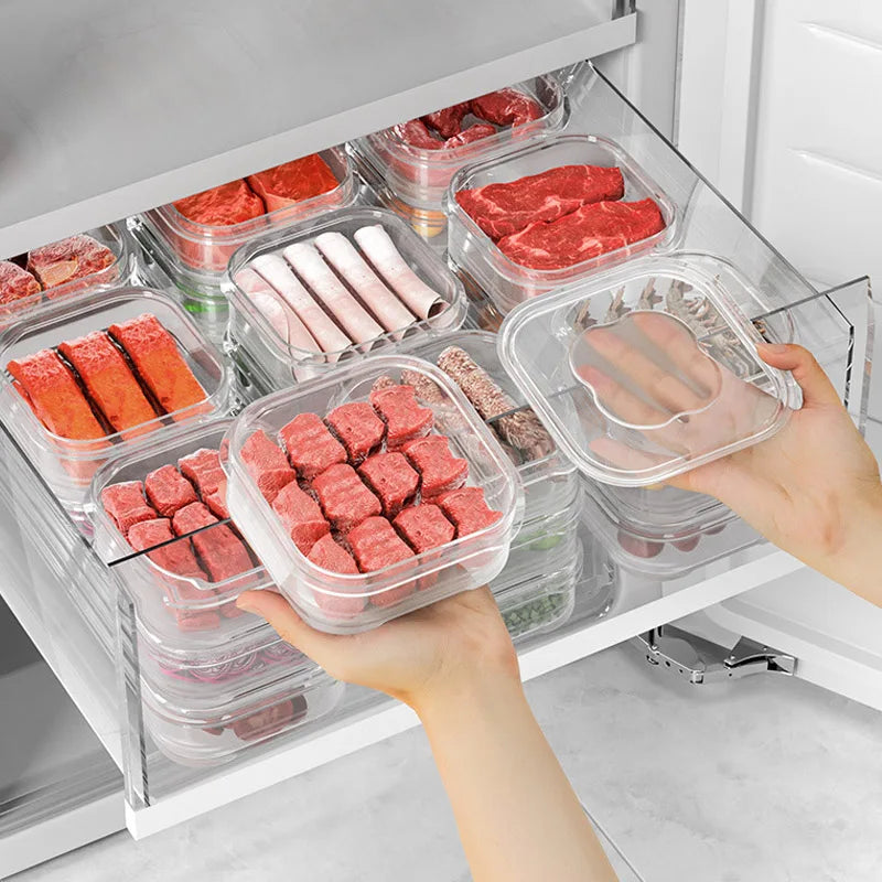 5-piece fridge storage boxes – food-grade. 🧊
