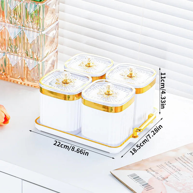 Gold-Plated Transparent Spice Jar Set